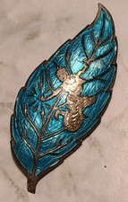 Unique VTG Sterling Silver Turquoise Enamel PIN Siam Dancing Woman picture