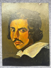 GIAN LORENZO BERNINI painting drawing on old paper signed stamped picture