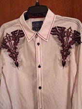 Roar Signature Edition Men’s XL Embroidered Winged Cross Button-Up Shirt picture