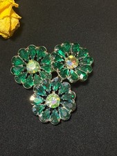 Vintage Juliana (DeLizza & Elster) Emerald Green Rhinestone Flower Brooch picture