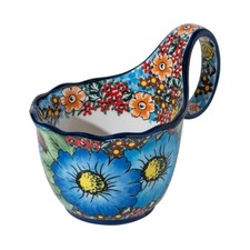 Handpainted Soup Bowl with Large Loop Handle - Easy Grip, Unique Design picture