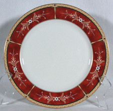 MIKASA PARK ROSE BURGUNDY PATTERN BONE CHINA DINNER PLATE 10 3/8