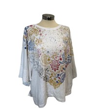 Free People We The Free Heirloom Boho Printed Tee Size Large Oversized Baggy picture