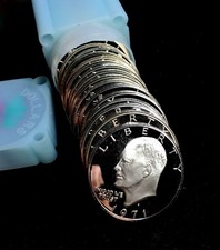 1971-S 40% Silver Proof Eisenhower Ike Dollars 20 Coin Roll picture