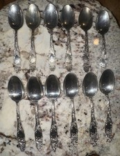 12 Matching Antique Towle Sterling Silver Demitasse Espresso Spoons 1892 No Mono picture