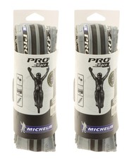 Michelin Pro 2 Race Clincher Tires 700x23c Light Gray/Black Road PAIR NEW NOS picture