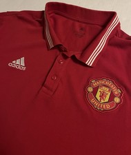 Adidas Manchester United Soccer Embroidered Patch Logo Polo Shirt 3XL Premier Re picture