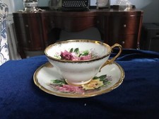 1950s STANLEY TRIO PINK YELLOW RED ROSES CUP & SAUCER Paragon Aynsley style picture