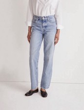 Madewell Women’s Light Blue Longline Straight-Leg Jeans Size 26 picture