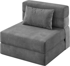 Foldable Sofa Bed Chair, Convertible Sleeper Bed Floor Sofa Lounger with Pillow picture
