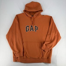Vintage Gap Hoodie Mens Orange Big Logo Spellout Sweatshirt 90s Y2k Sz XL picture