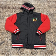 Vintage Jeff Hamilton Chicago Blackhawks Jacket NHL Reversible YOUTH Large picture