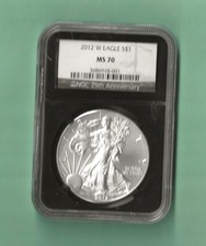 2012 W BURNISHED SILVER EAGLE MS 70 NGC picture