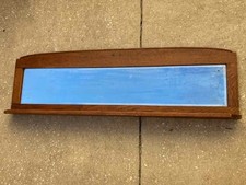 Vintage Oak Beveled mirror W/  Shelf Classic Wall Decor  43”L x 14” H x 4 1/2” D picture