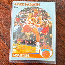 NBA Hoops 1990-91 Mark Jackson #205 Base Set New York Knicks Famous BG picture