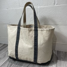 Vintage L.L. Bean Boat Tote Bag USA Canvas LL Bean Large Faded Green Bag picture