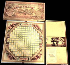 CHIVALRY 1888 Antique Victorian Board Game PARKER BROS COMPLETE Very Rare *READ* picture