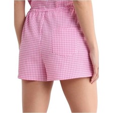 WAYF Pink Gingham Women's Shorts stretchy waist Sz XS NEW NWT pocket Nordstrom picture
