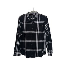 Adam Levine Collection Black Plaid Button Down Shirt - Size M picture