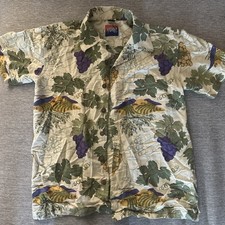 Dem Crazy Men's Hawaiian Shirt Wine Theme, Short Sleeve, Wood Buttons picture