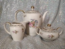 Eschenbach Bavaria Elfenbein Porzellan  Set Tea Pot , Sugar Bowl, Creamer picture