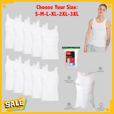 Hanes Tank Undershirt 10-Pack ComfortSoft Value Tag Itch Free Ribbed White S-3XL picture