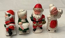 2 Sets Vtg Relco Lefton Santa & Mrs Claus Salt & Pepper Shaker in Rocking Chair picture
