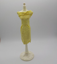 VTG MATTEL Barbie 1962/63 Fashion Pak Silk Sheath Light Yellow Dress picture