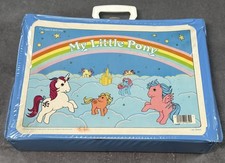 VINTAGE 1983 Hasbro MY LITTLE PONY Ponies blue VINYL CARRY CASE Carrying picture