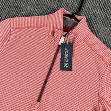 Vineyard Vines Jim Nantz Pullover Sweatshirt Mens Small Red Striped 1/4 Zip New picture