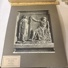 Vintage Hera & Zeus Metope from Selinus Greek Sculpture Photo Palermo Museum picture