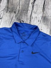 Nike Dri-FIT Mens Golf Polo Shirt Royal Blue Short Sleeve Swoosh Size Medium picture
