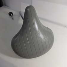 Vintage Schwinn Grey Padded Wide Comfort Saddle Seat Adjustable Post Black Knob  picture