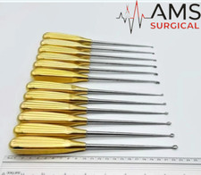 Orthopedic Bone Curettes 12Pcs Set with Gold handle Stainless Steel picture