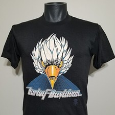 NOS VTG 80s Harley Davidson Eagle T-Shirt Medium Klimax 1984 50/50 Deadstock USA picture