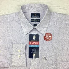 Stafford Performance Super Shirt Mens 16-32/33 Lavender Print Stretch NWT picture