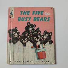 1962 USA Edition THE FIVE BUSY BEARS Sterling North Jean Tamburine ELF BOOK 8404 picture