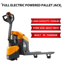 APOLLOLIFT Full Electric Pallet Jack 3300lb Walk Behind Pallet Truck 48X27