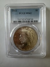 1922 P Peace Silver Dollar $1 PCGS MS62 GEM with Brilliant Luster picture