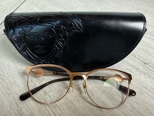 Versace Reading Glasses MOD 1271 Rose Gold Cat Eye 140 54-18 & Rare Vintage Case picture