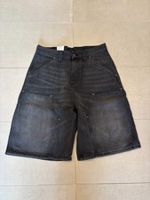 Carhartt WIP Double Knee Shorts Denim Washed Black NEW picture