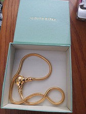 Judith Ripka Gold Tone Adjustable Snake Chain Necklace w/ Box picture
