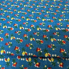 Vintage Blue Ditsy Floral Cotton Fabric 3+ Yards 40