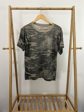 VTG 80s Super Worn Paper Thin Burnout Faded Dull Camo Camouflage T-Shirt Size M picture