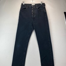 AGOLDE 90s Pinch Waist Jeans Women 27 Black Regenerative Cotton Button Fly High picture
