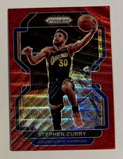 2021-22 Panini Prizm Stephen Curry Ruby Wave Prizm Golden State Warriors #154 picture