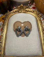 Vintage Brighton “Callie” Two-Tone Heart Earrings picture