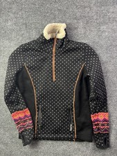 Wooly Bully Wear Jacket Womens Small Black Fleece 1/4 Zip Pullover Southwestern picture