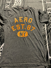 Aéropostale Men’s S Gray Cotton Crew Neck Short Sleeve Graphic Logo Tee picture