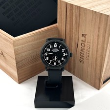 Shinola The Runwell black Dial black Leather Strap 41mm Quartz Men's Watch picture